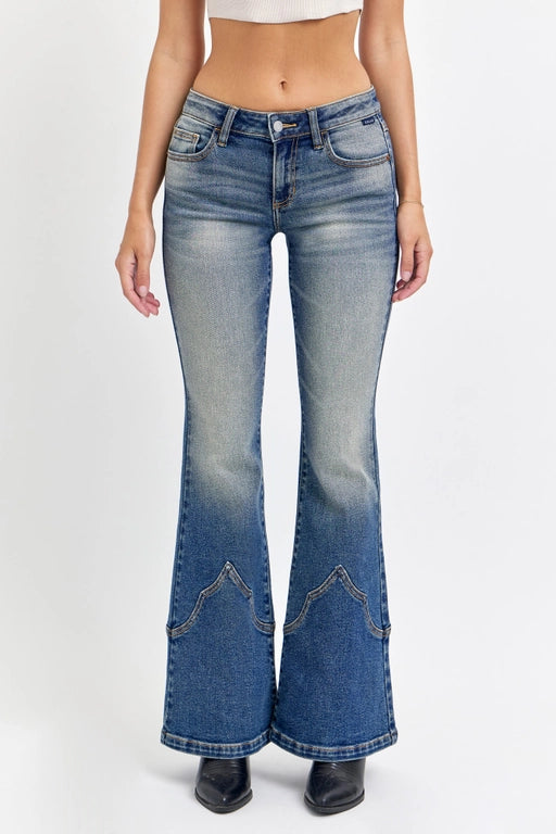 Wild West Mid Rise Western Stitch Super Flare Jeans