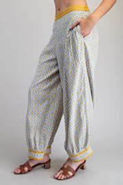 Phyllis Boho Geometric Floral Printed Pants