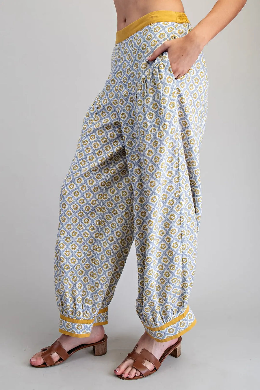 Phyllis Boho Geometric Floral Printed Pants
