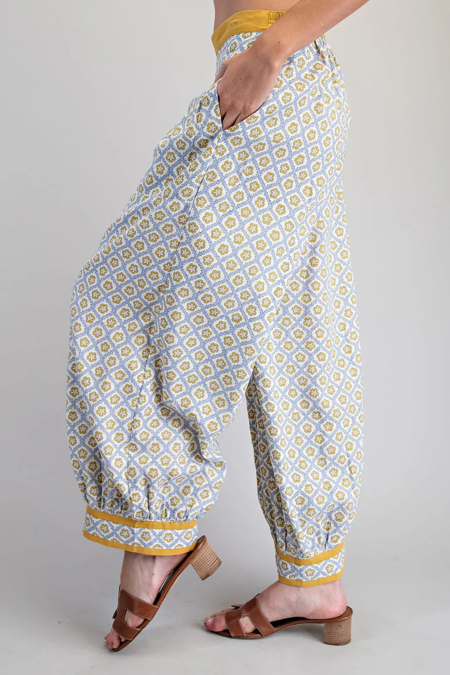 Phyllis Boho Geometric Floral Printed Pants