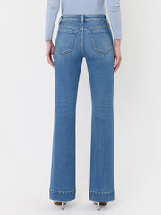 Let's Go Girl High Rise Trouser Hem Relaxed Flare Jeans