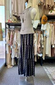 Bellaire Tiered Wide Leg Pants with Lace Insets