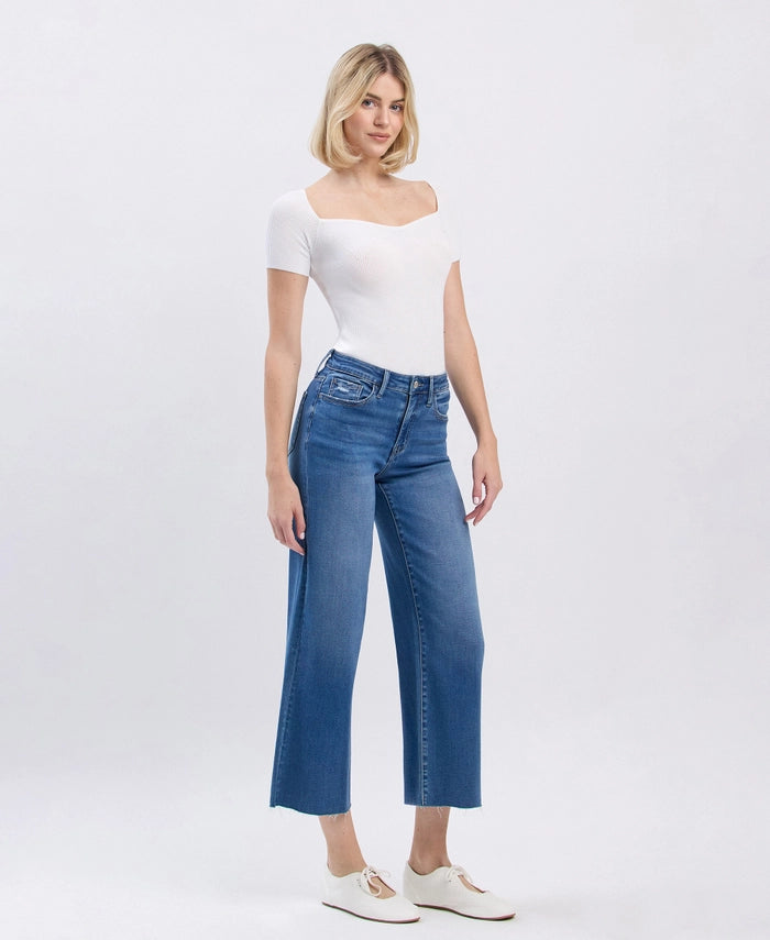 Gibson High Rise Super Soft Slim Wide Crop Jeans