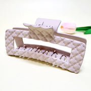 Alexandria Quilted Embossed Matte Color Hair Claw Clip