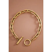 18K Gold Plated Waterproof Stainless Steel Chain Link Charm Bracelet Collection
