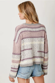 Violet Multicolor Stripe Sweater