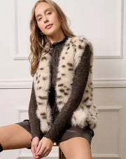 Snow Leopard Faux Fur Minky Vest