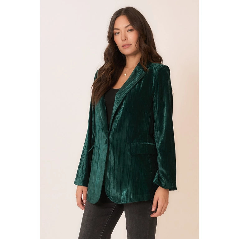 Jolene Crinkle Velvet Blazer