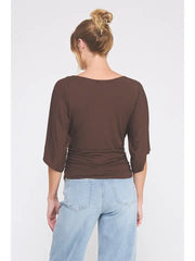Angelise Kimono Sleeve Side Cinch Top