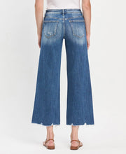 Bad Romance Mid Rise Ankle Wide Leg Distressed Hem Jeans