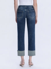 Valley Girl High Rise Cuffed Crop Slim Straight Jeans
