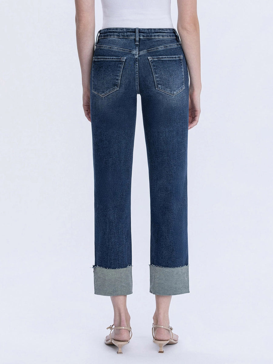 Valley Girl High Rise Cuffed Crop Slim Straight Jeans