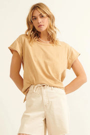Vintage Basics Solid Color Mineral Washed Tee