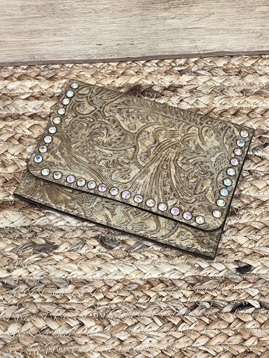 Keep It Gypsy RowdyRanch Flora Clutch Wallet with Crystal Rivets