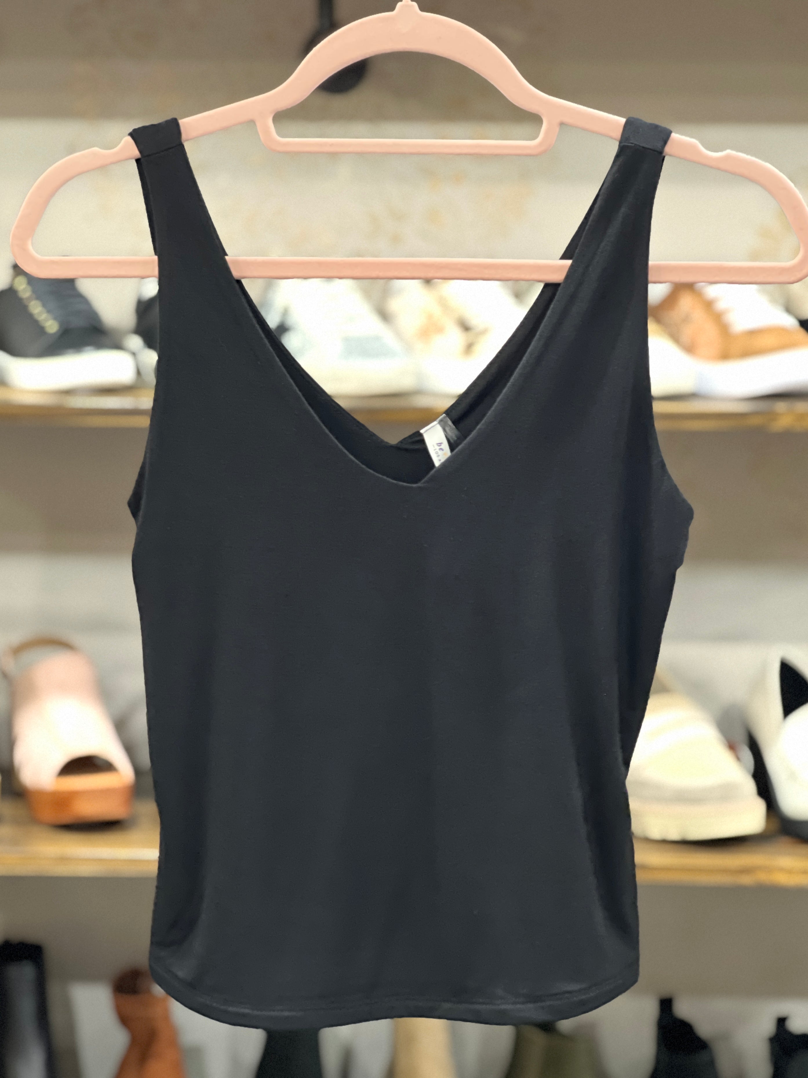 Natasha Double V-Neckline Jersey Tank Top