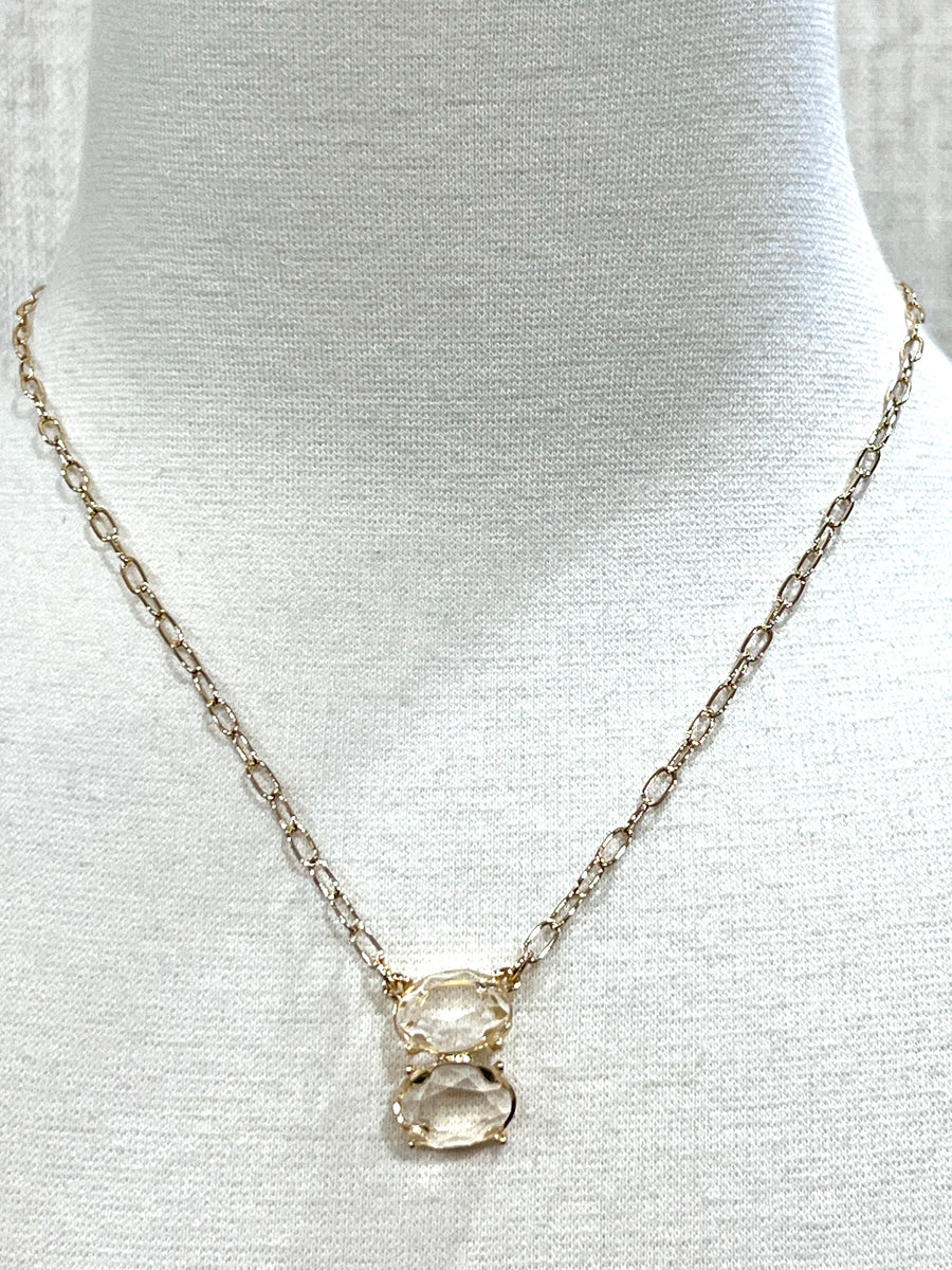 Meghan Browne Dulla Clear Gold Necklace