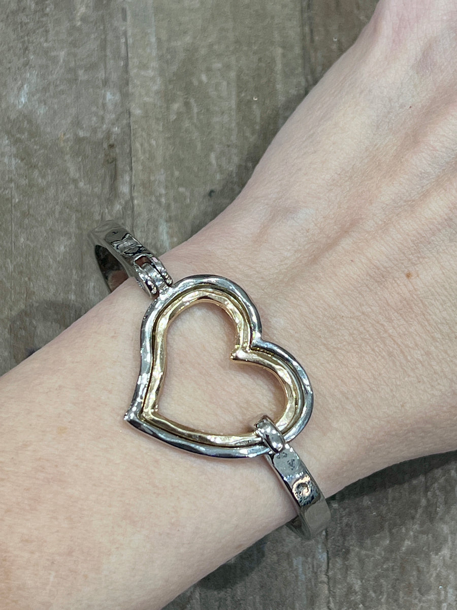 Metal Hinged Heart Bracelet