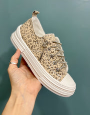 Aman Sparkle Lace Up Print Canvas Sneaker with Crystal Laces