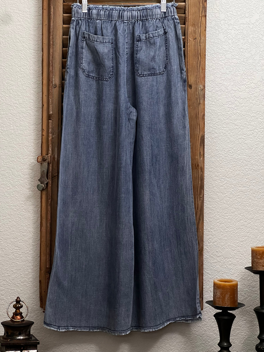 Juliet Soft Washed Denim Wide Leg Pants