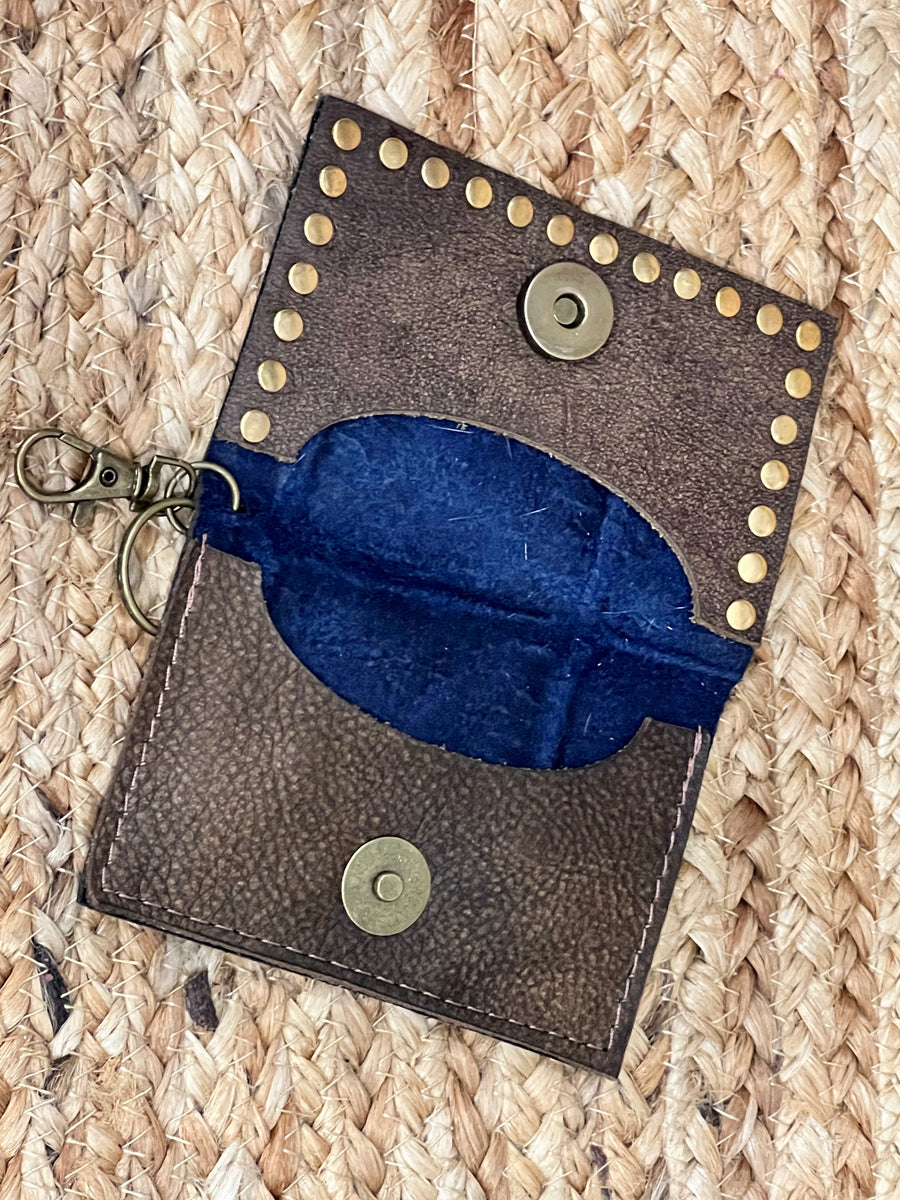 Keep It Gypsy RowdyRanch Becca Key Ring Card Case Wallet with Rivets