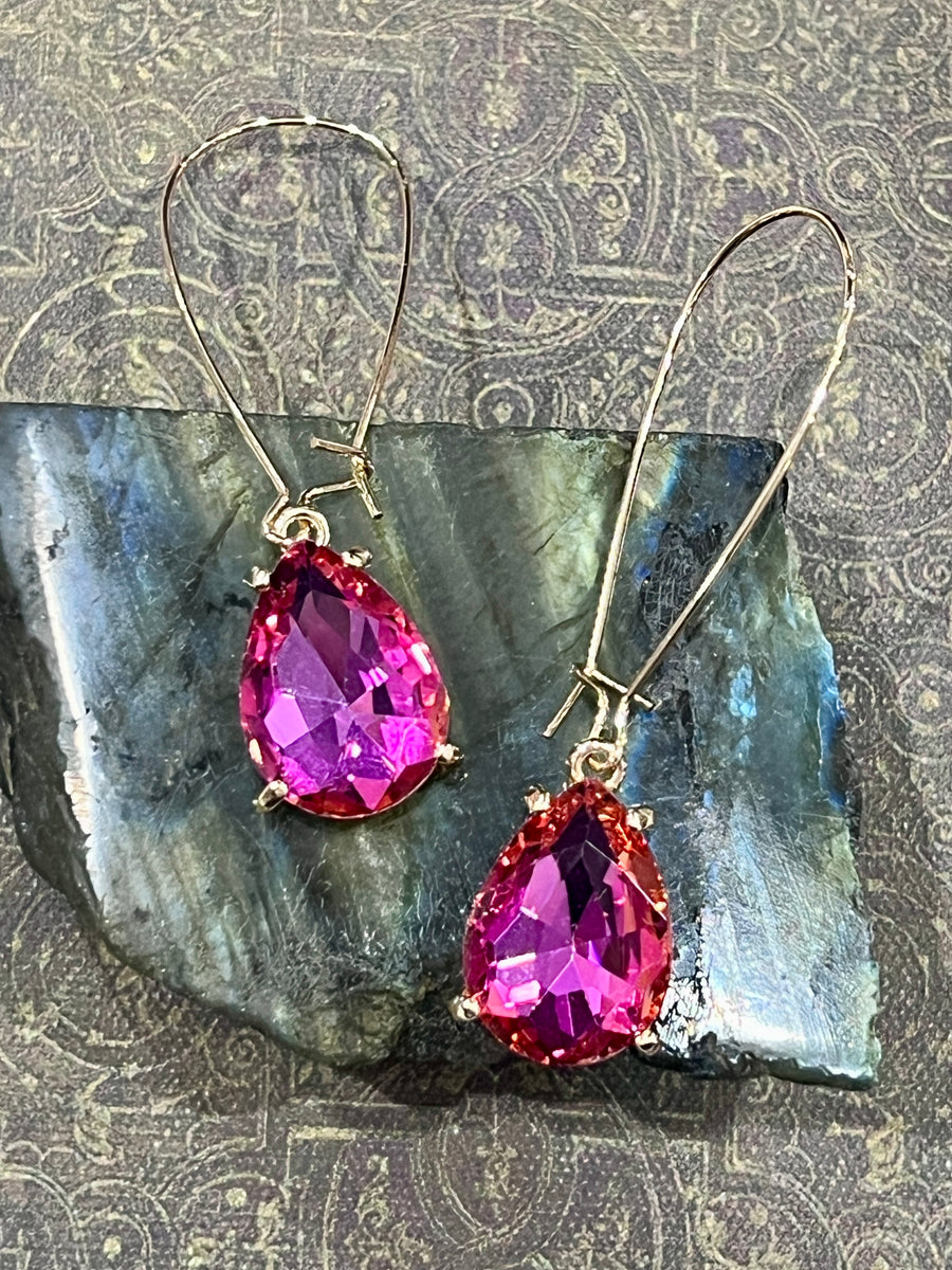 Chunky Crystal Gemstone Drop Earrings