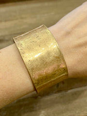 Worn Metal Wide Cuff Bracelet