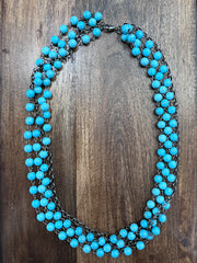 Atakapa Southwestern Turquoise Multi Strand Beaded Necklace