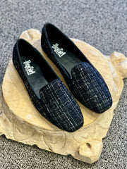 Corkys Hey Girl Goody 2 Shoes Black Tweed Flats Slip-On Shoes