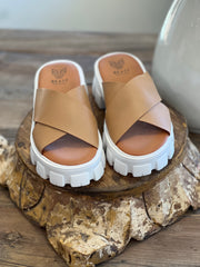 Macy Cross Strap Slide Sandals