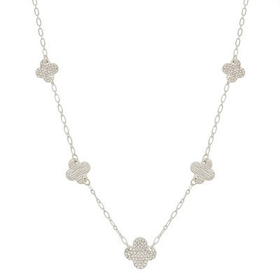 Meghan Browne Arnie Silver Crystal Necklace