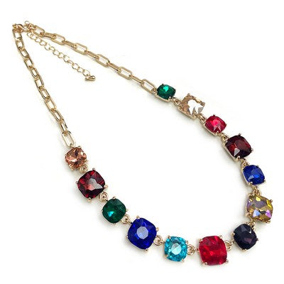 Meghan Browne Aster Dark Multi Gemstone Necklace