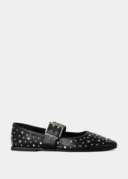 Avril - Black Studs - Mary Jane Flats by Shu Shop