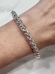 Box-Braided Metal Cuff Bracelet