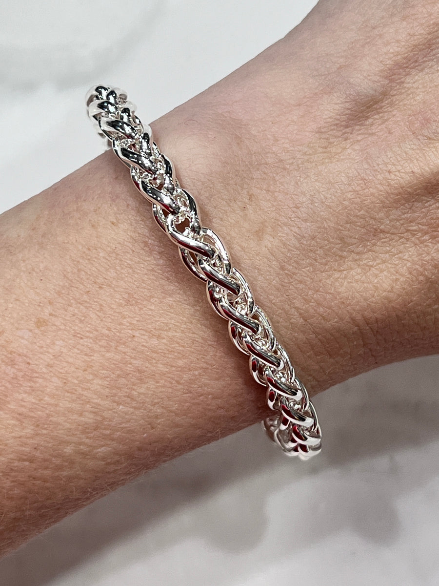 Box-Braided Metal Cuff Bracelet