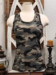Olive Camo ButterSoft Racerback Tank