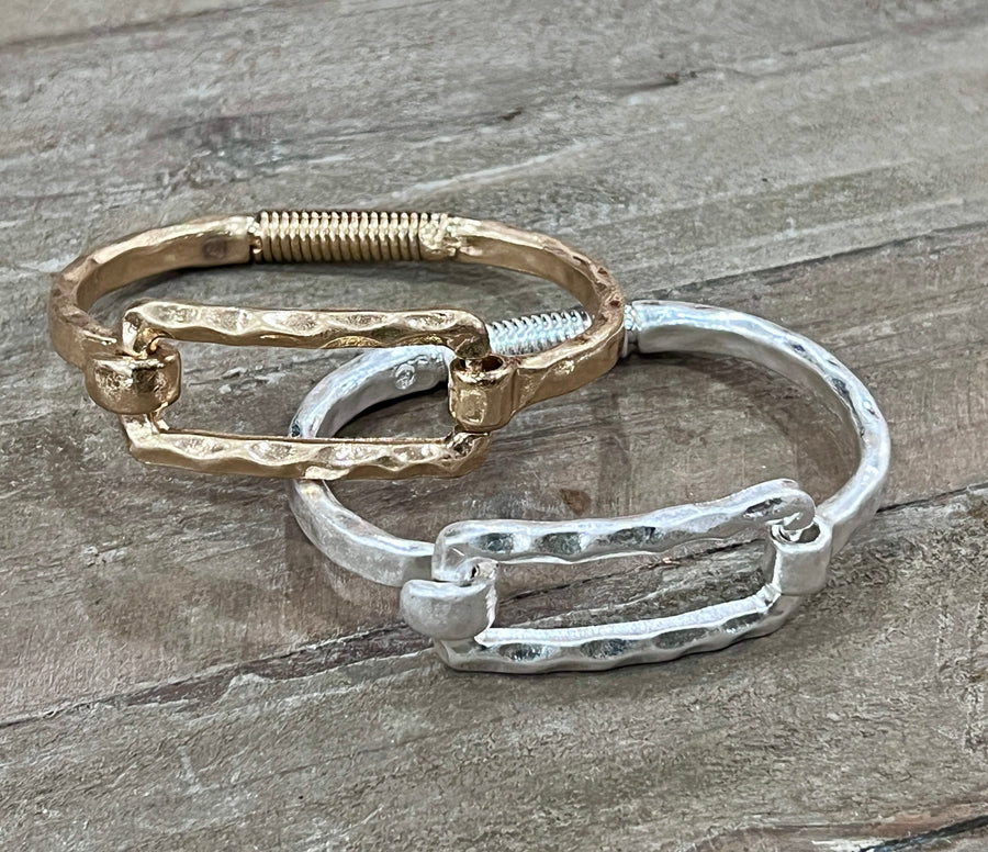 Metal Hinged Rectangle Bracelet