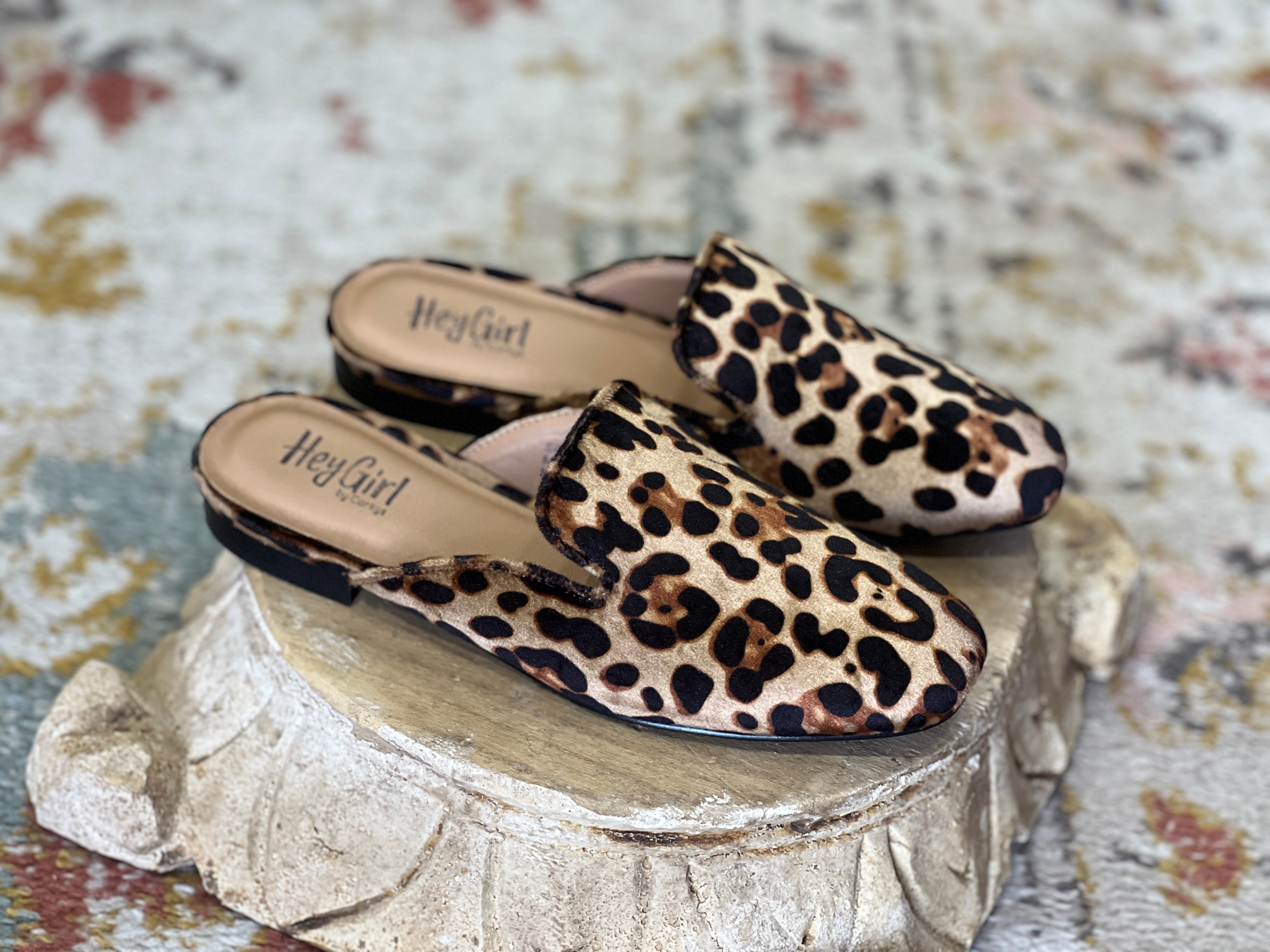 Leopard mule slides deals