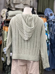 Trinity Open Knit Hooded Sweater