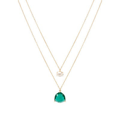 Meghan Browne Base Emerald Gold Necklace