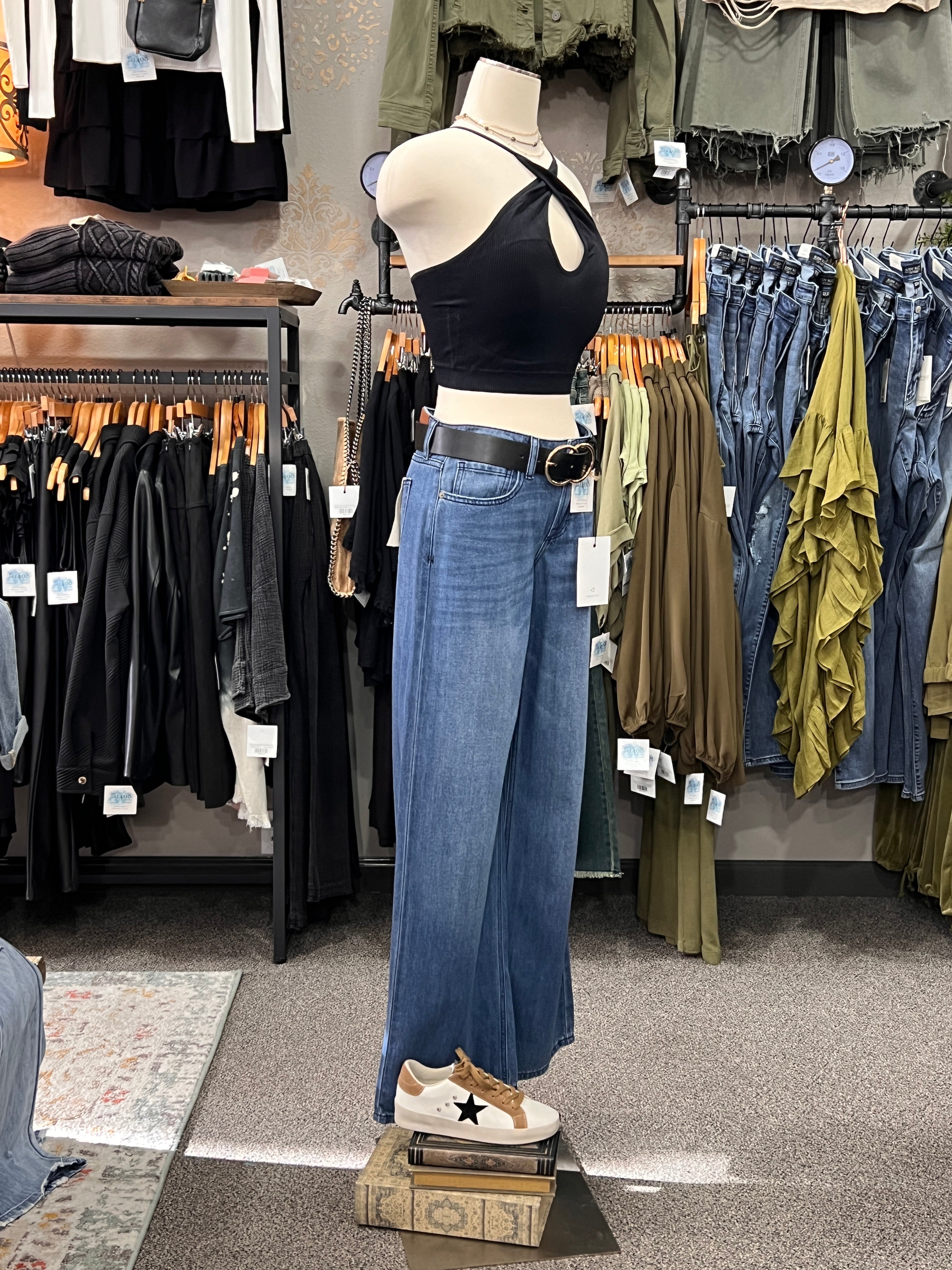 Nori Medium Wash Wide Leg Jeans