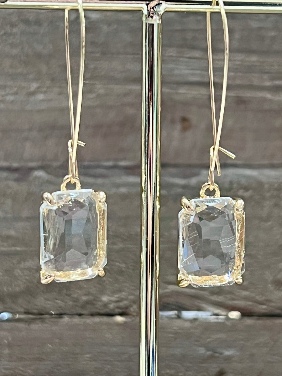 Chunky Crystal Gemstone Drop Earrings