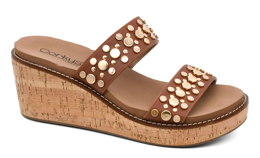 Corkys Bad Habit Double Strap Wedge Slide Sandal