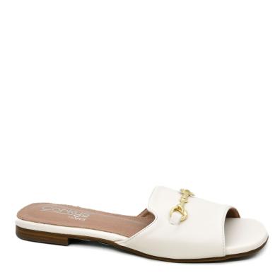Corkys "Bit Of A Breeze" Gold Horse Bit Accent Slide Sandal