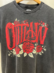 Vintage "Outlaw" Roses Acid Wash Graphic Tee