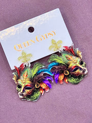 Masquerade Mardi Gras Acrylic Earrings by Queen Gypsy
