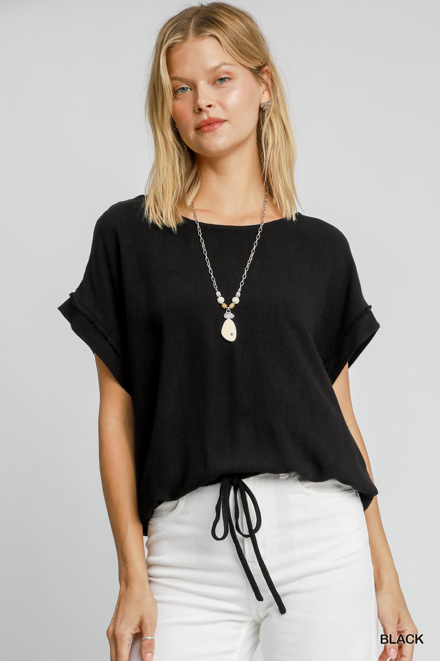 Karltyn Linen Drawstring Hem Top