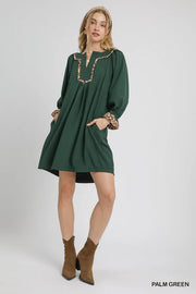 Juniper Long Bubble Sleeve Tunic Mini Dress