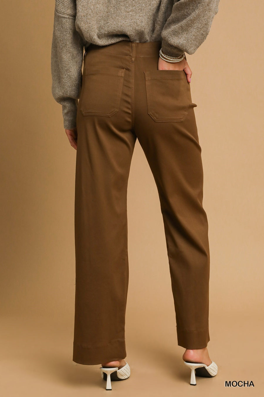 Tawny Stretch Straight-Wide Fit Trouser Pants