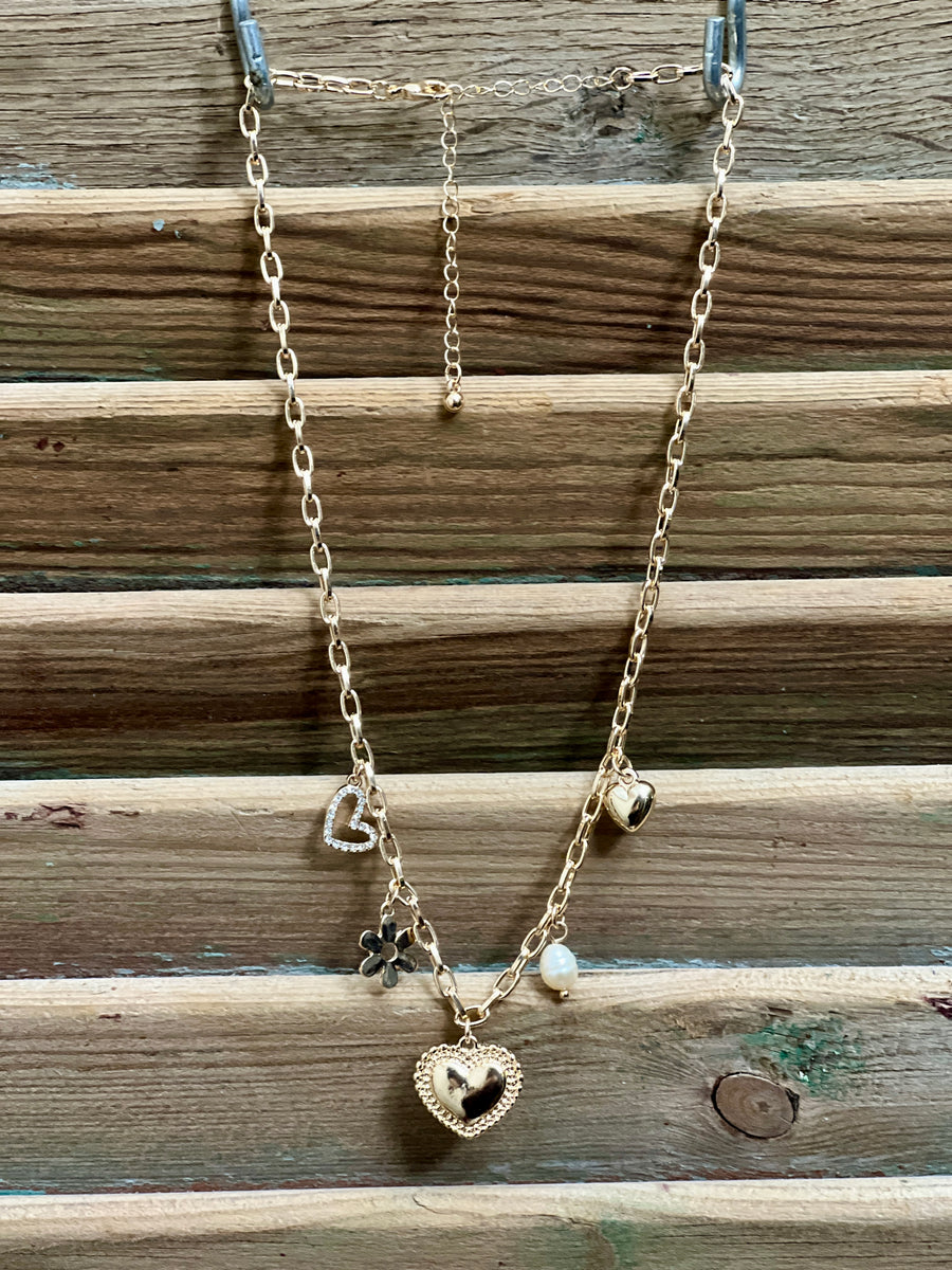 Romance Gold Charm Necklace