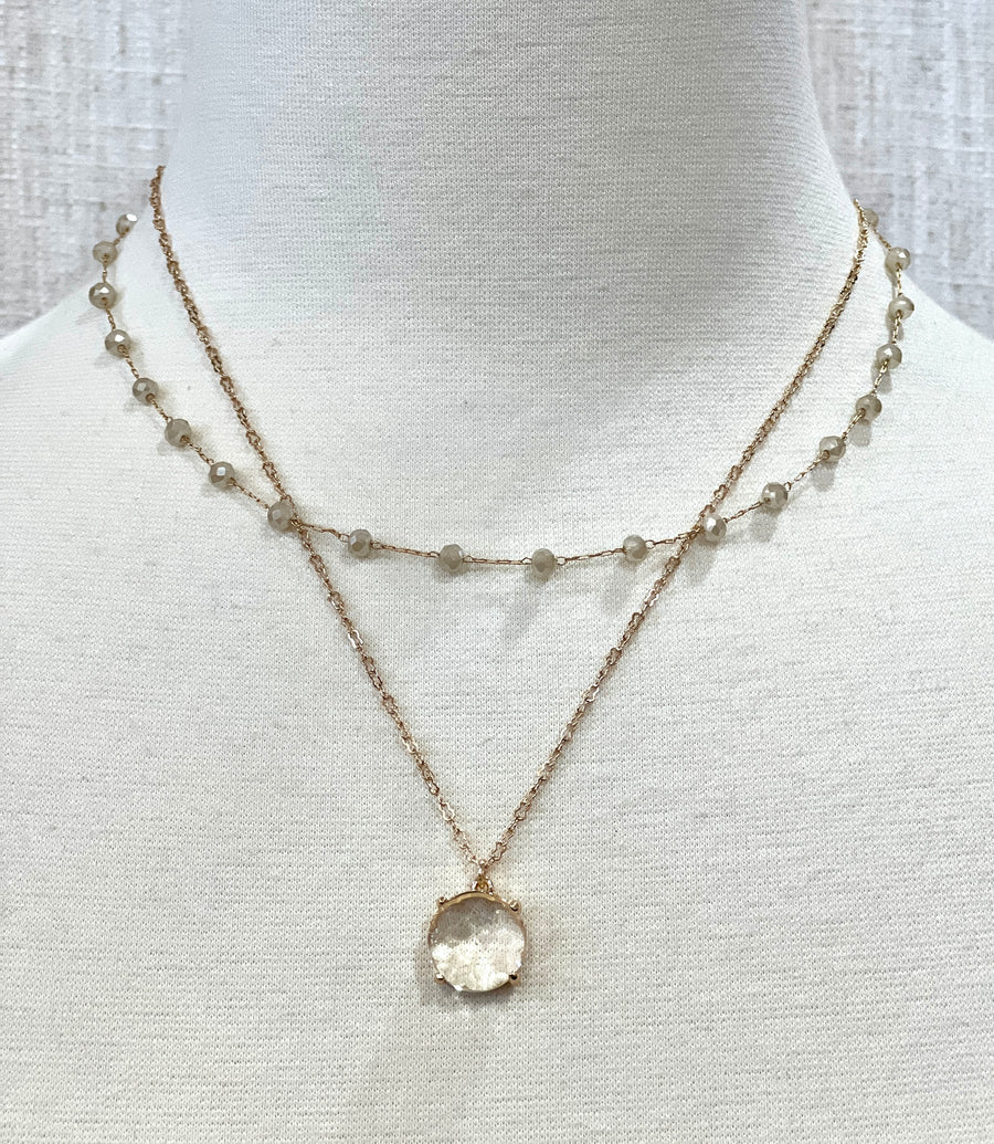 Meghan Browne Base Natural Clear Necklace